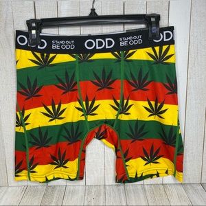 ODD Boxer Briefs (Ganja Rasta Hemp Leaf print)